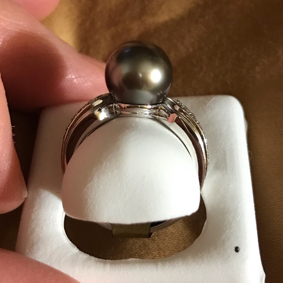 NWOT Black Cultured Pearl Ring - Picture 7 of 8